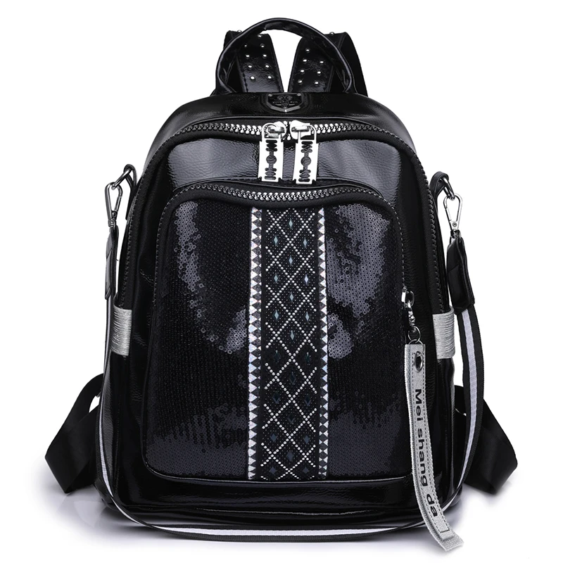 Módny trend Diamond Vykladaný dámsky batoh vysokokvalitnej mäkkej kože Single Ramer Bag Veľká kapacita dievčenský kníhkupectvo