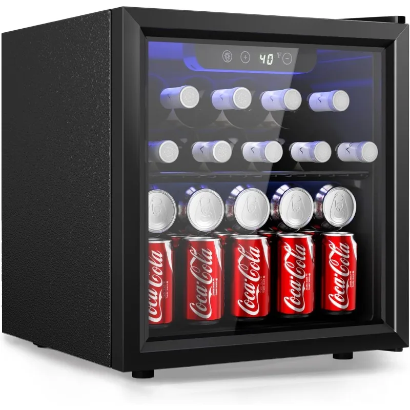 Môže nápoj Chladnička chladiča-mini-chladnička sklenené dvere pre pivo nápojové vínové nápojové nápoje Fridge s nastaviteľnými policiami