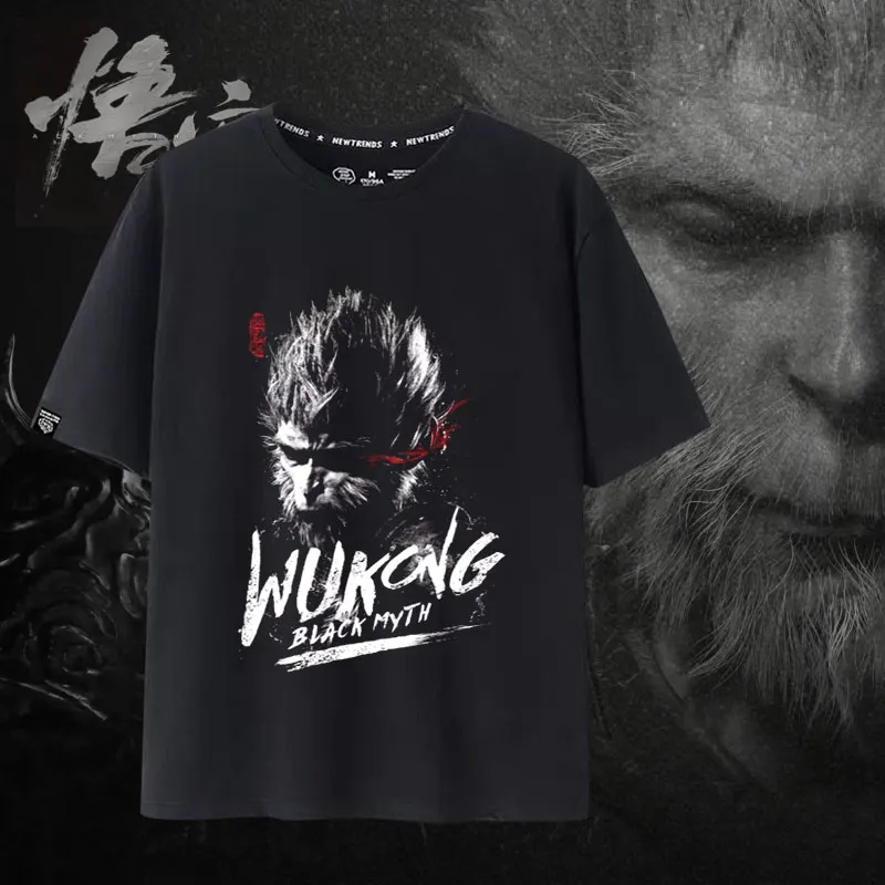 Mýtus o tričku Black Monkey King Tshirt Hot Game Trshirt letné muži Ženy bavlnené tričko Cartoon Casy Tops Tees Trend Streetwear