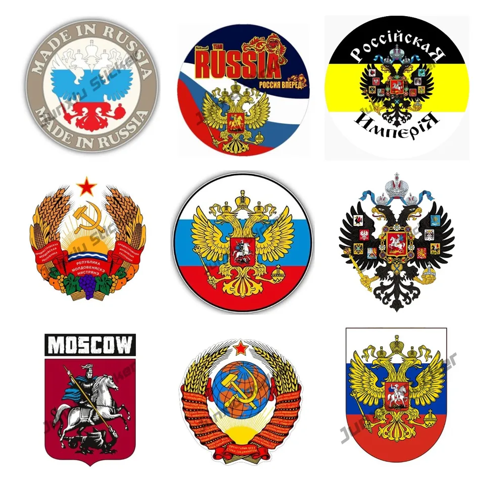 N520# Nálepka na autá Russian Two -hlavné vlajky Eagle Ruská federácia Moskva Eagle Eagle Waterproof