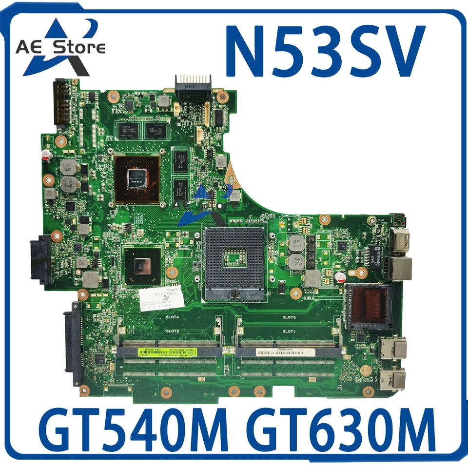 N53SV hlavná doska pre ASUS N53S N53SN NA N53SM pre laptop základnú dosku GT540M GT630M 2 *Slots Hlavná doska Rev: 2.2
