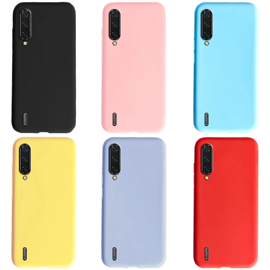 Na krytie Xiaomi mi A3 prípad TPU Fundas Coque Silikone Soft Candy Color Color zadný kryt pre Xiaomi Xiomi Mi A3 A 3 Mia3 Púzdro