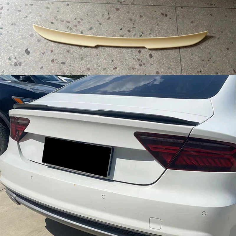 Na roky 2013-2018 Nový Audi A7 S7 RS7 Trunk Spoiler v Štýl vysokokvalitný ABS plastový plastový nezafarbený spojler kufra kufra kufra krídla