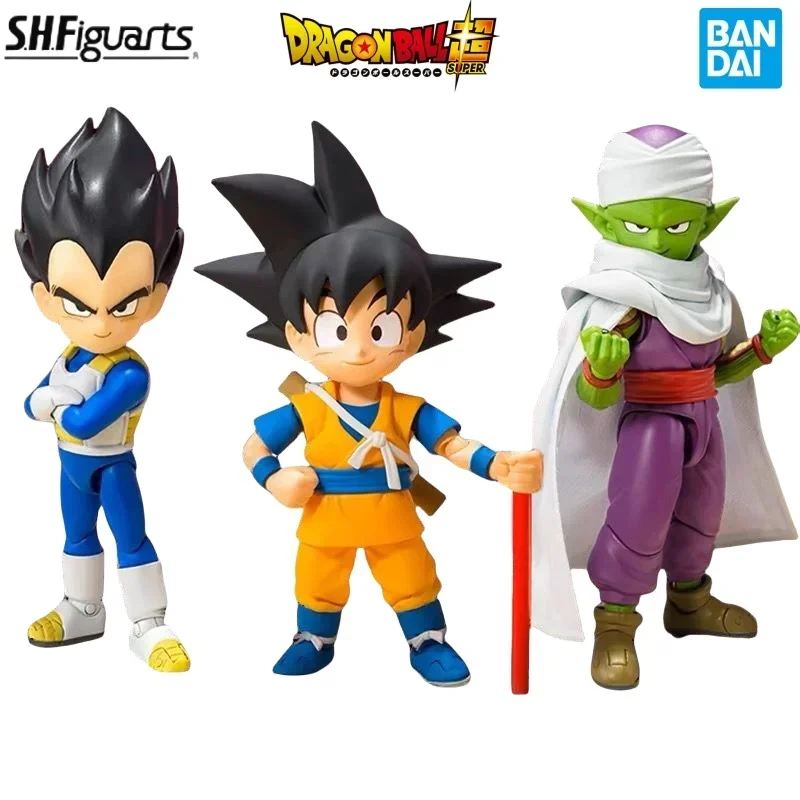 Na sklade New Bandai Original Shfiguarts Dragonball Daima Anime Son Goku (Mini) a vegeta (mini) a piccolo (mini) akčné figúrky