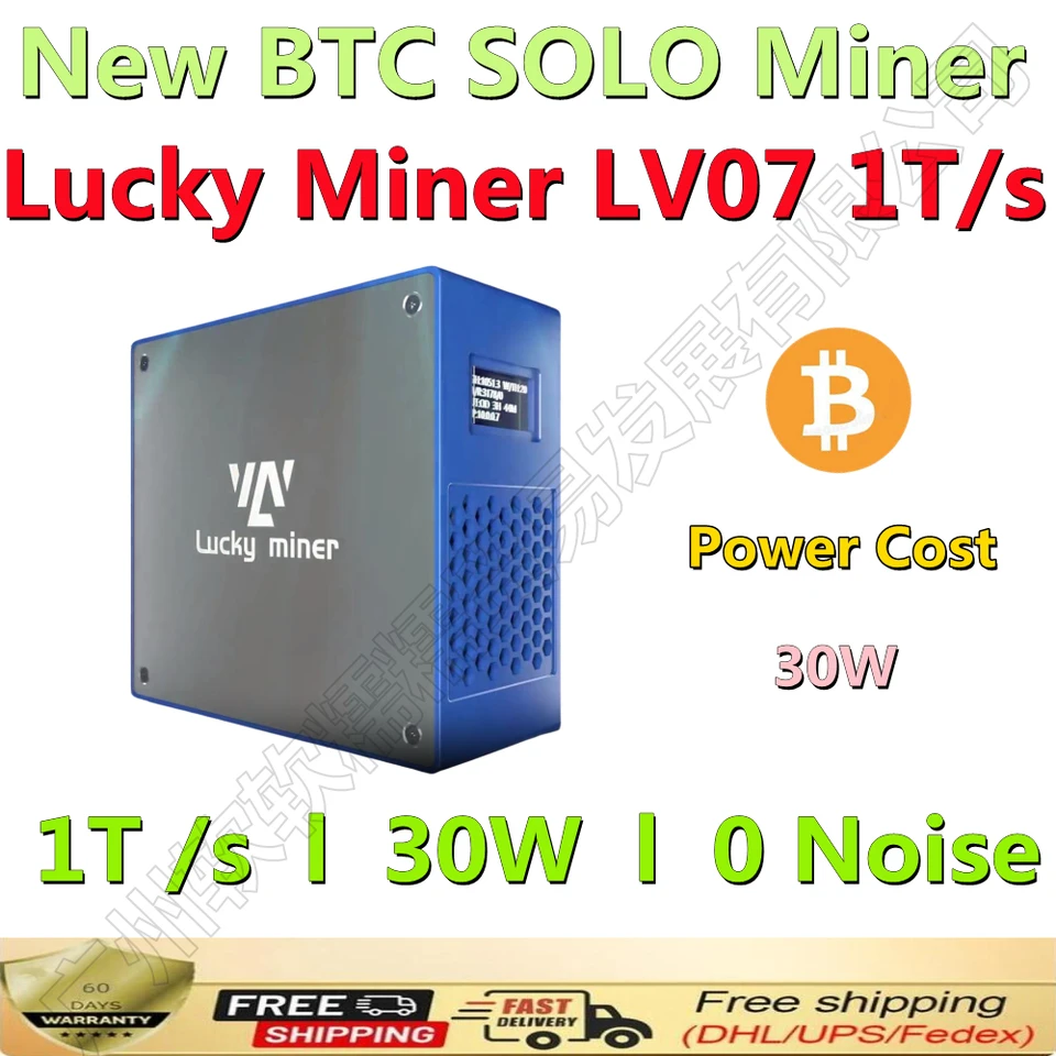 Na sklade nová BTC Solo Lottery Lucky Miner LV07 1T/S 30W 0 Hluk (s PSU) BTC Solo Miner má šancu získať 6,51 BTC