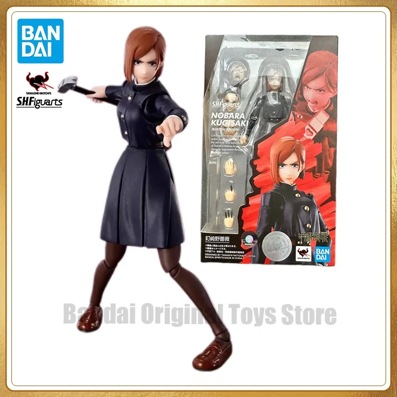 Na sklade Original Bandai Shfiguarts shf jujutsu Kaisen Kugisaki Nobara Anime Action Action Collectible Model Hračky