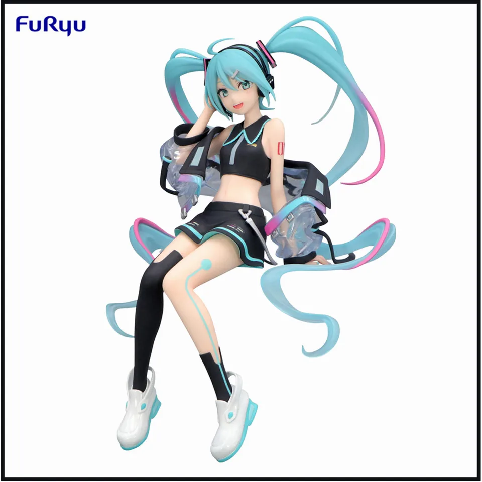 Na sklade originálny Furyu Anime postava Hatsune Miku Noodle zátka Obrázok Neónová akcia figuríny Figurín Hračky Hračky Model Doll Doll