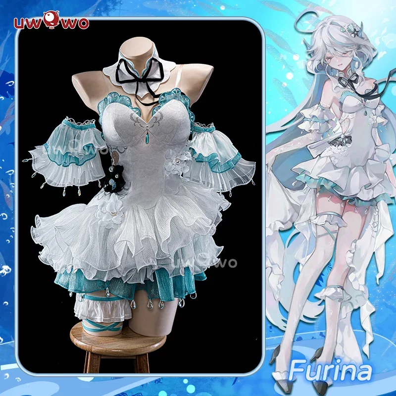 Na sklade Uwowo Focalors Cosplay Genshin Impact Forina Fordalors morská panna Inpirované rozprávkové šaty Cosplay kostým Carnival Halloween