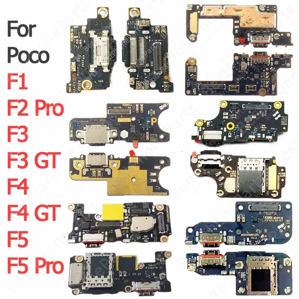 Nabíjacia doska na poplatok za port pre Xiaomi POCOPHONE F1 POCO F2 PRO F3 F4 GT F5 USB CONTOKTOR PCB DOPATICKÉ DOPLATKY Výmena telefónnych dielov