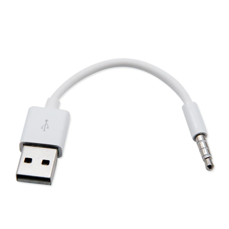 Nabíjací kábel MP3 3,5 mm konektor na USB 2.0 Synchronizácia nabíjačky prenosu zvukového adaptéra pre iPod Shuffle 3. 4. 5. 6. 7. 7.