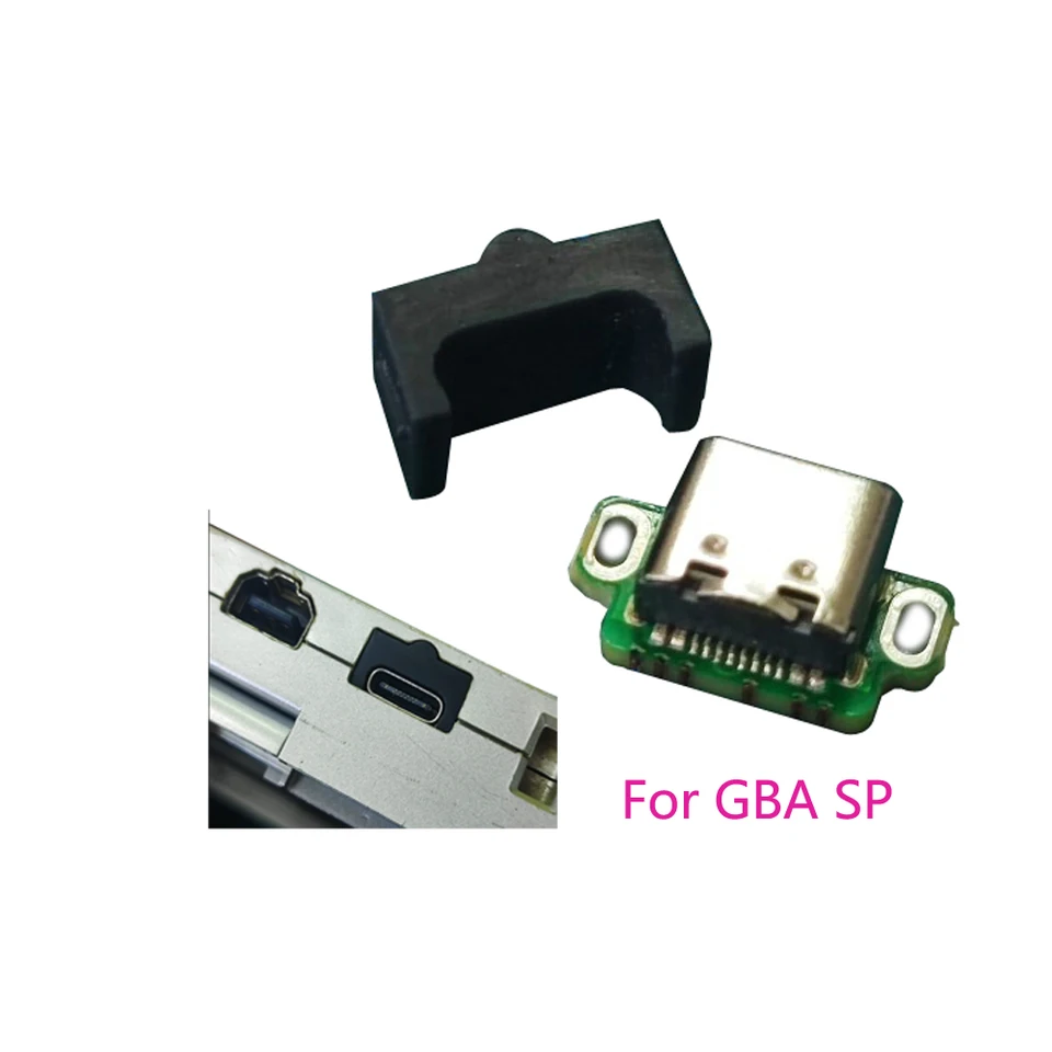 Nabíjací nabíjací nabíjací port pre GBA SP Type C USB C nabíjačku Port Game Console Accessory s držiakom
