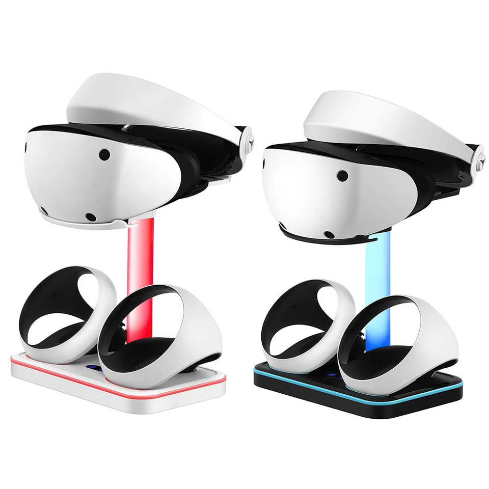 Nabíjanie ovládača Magnetická nabíjacia stanica Cradle Farebná RGB Svetlo skladovacie okuliare náhlavná súprava Príslušenstvo pre PS VR2 Joypad