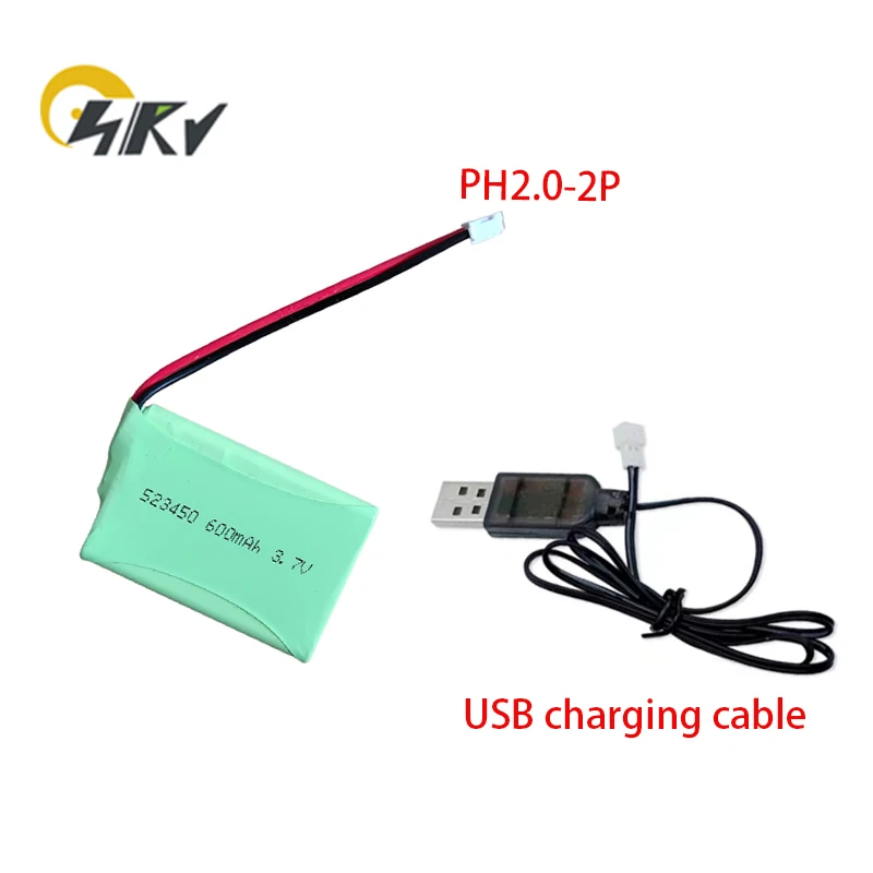 Nabíjateľná 523450 lítiová batéria 3,7 V 600 mAh s konektorom PH2.0 pre inteligentnú lampu LED robotov RC Hračky Hračky K9