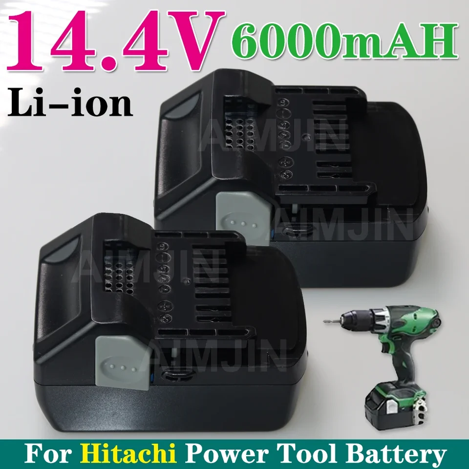 Nabíjateľná batéria 6000MAH pre Hitachi 14.4V 6.0AH výmena BSL1430 BSL1430 CJ14DSL BSL1440 CR14DSL BSL1415