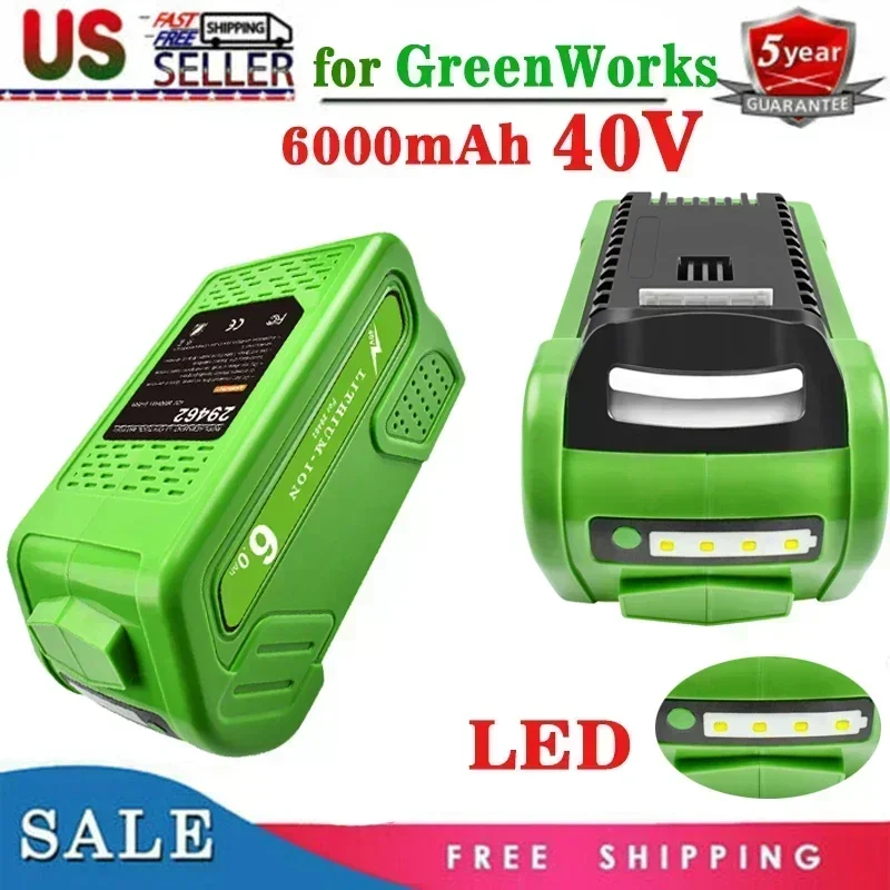 Nabíjateľná batéria pre GreenWorks 40V G-Max 6AH 29252,22262, 25312, 25322, 20642, 22272, 27062 Y 21242