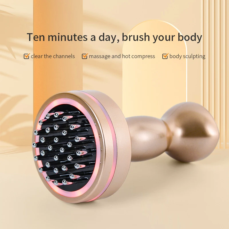 Nabíjateľná meridian Brush Elektrický mikrokorodený vibračný zahrievací terapia Antilulitíd