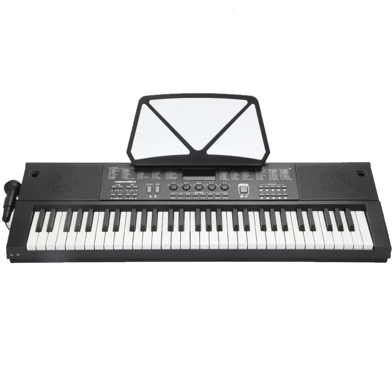 Nabíjateľný elektronický orgán 61 kľúče Detské hudobné klavír s mikrofónom drevené obilie Klávesnica pre deti Profesionálne hračky Pianos