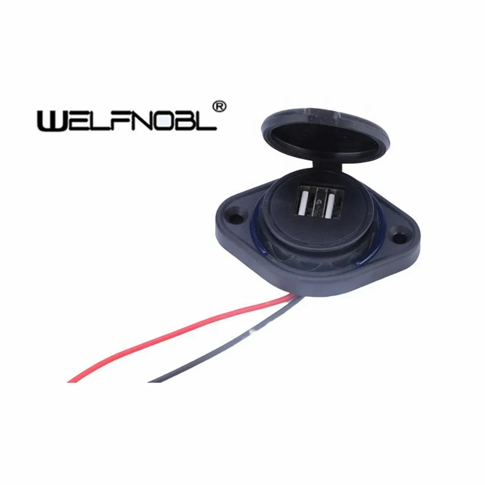 Nabíjačka automobilu 5V 3.1a Dual USB nabíjačka nabíjačku nabíjačku Panel Montáž USB nabíjačky so skrutkami pre 12-24V automobilový čln nový