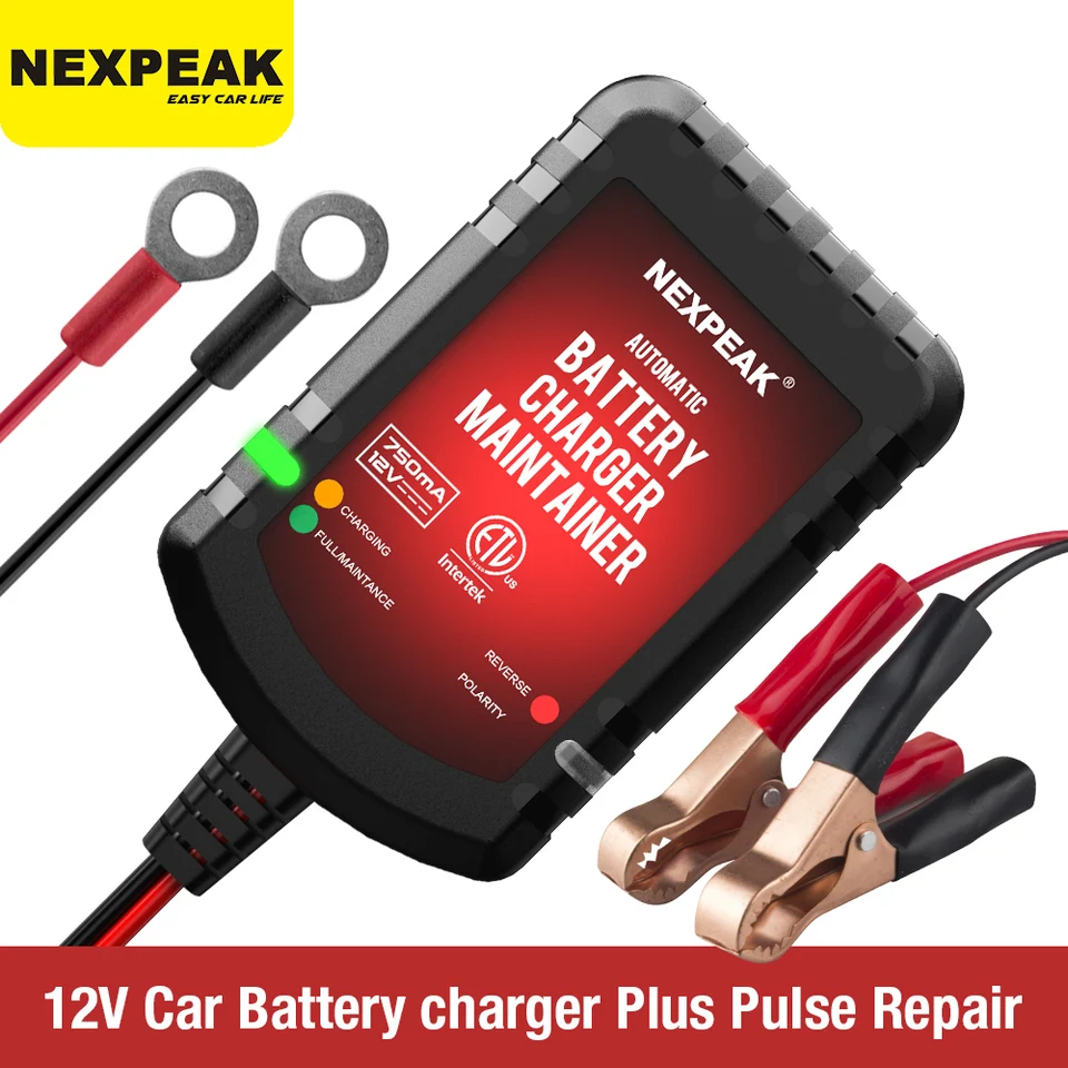 Nabíjačka batérií Nexpeak NC075 Tradičná nabíjačka 12 V 4 Stávky inteligentné nabíjanie vlhké suché olovo kyselina Agm Gel Auto Battery Spravodaj