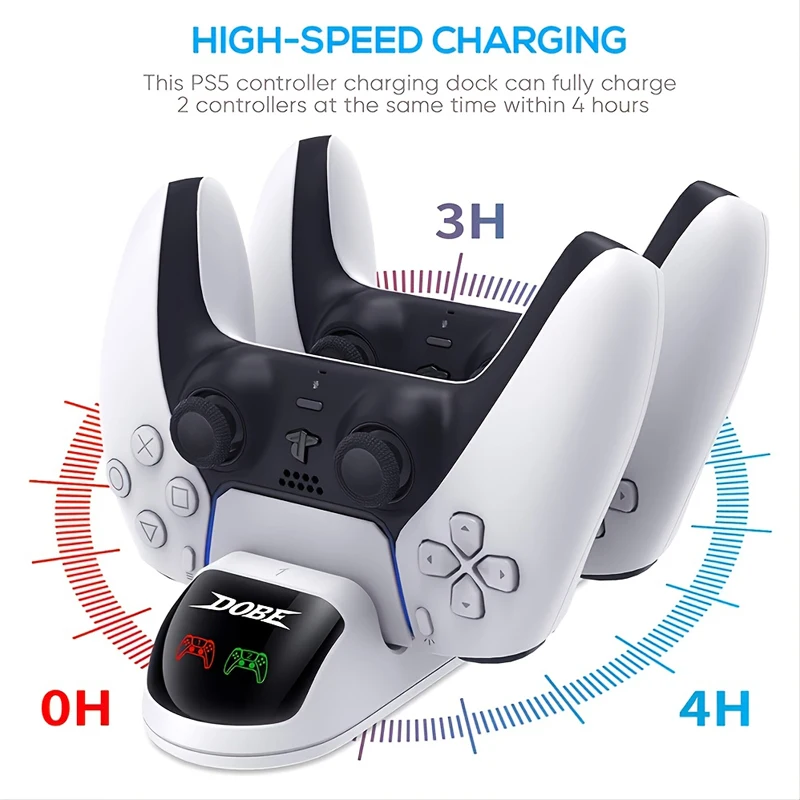 Nabíjačka pre nabíjaciu stanicu PS5 Controller Dock pre PlayStation 5 LED indikátor Dual Type C USB Rýchle nabíjanie Dock kompatibilný
