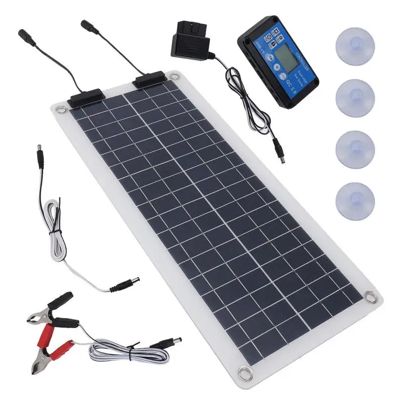 Nabíjačka solárnej pratiek 100W nepremokavá nabíjačka Solárna nabíjačka Solárna batéria Duálny výstup pre 12v-24V automobil RV Motocykel Marine