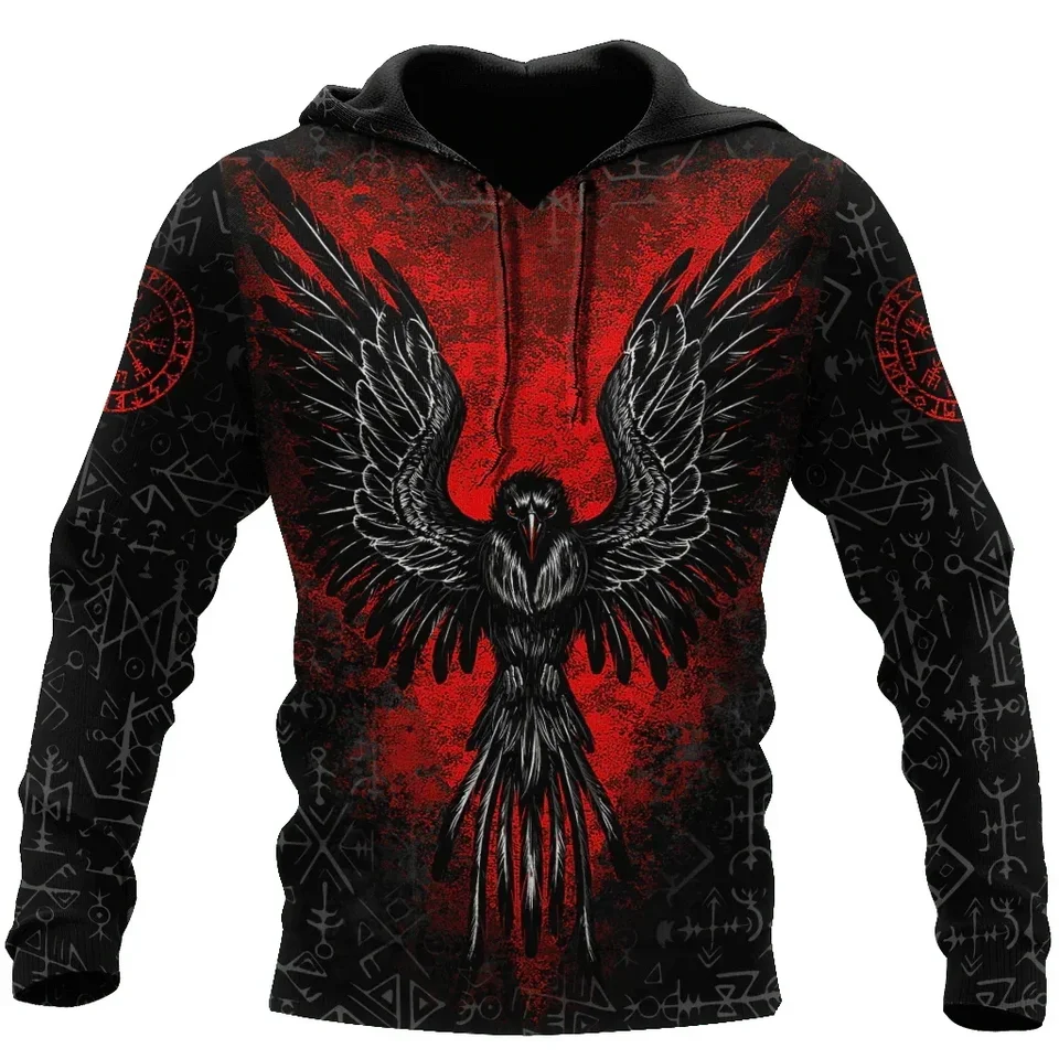 Nadmerná tetovacia kostra kríž Terror Red 3D tlačená mužská mikina mikiny Príležitostné stopy po havran Bad Wolf Animal Clothing