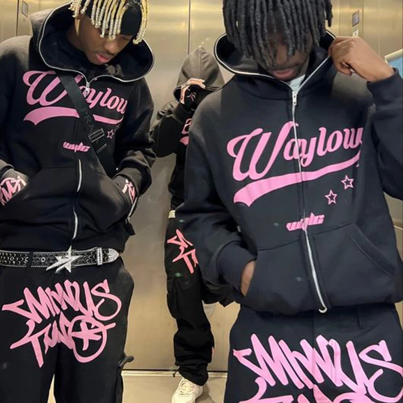 Nadmerné goth hoodie streetwear y2k oblečenie goth punk harajuku mikiny mikiny abeceda zipsová mikina dámska voľná voľná voľná voľba