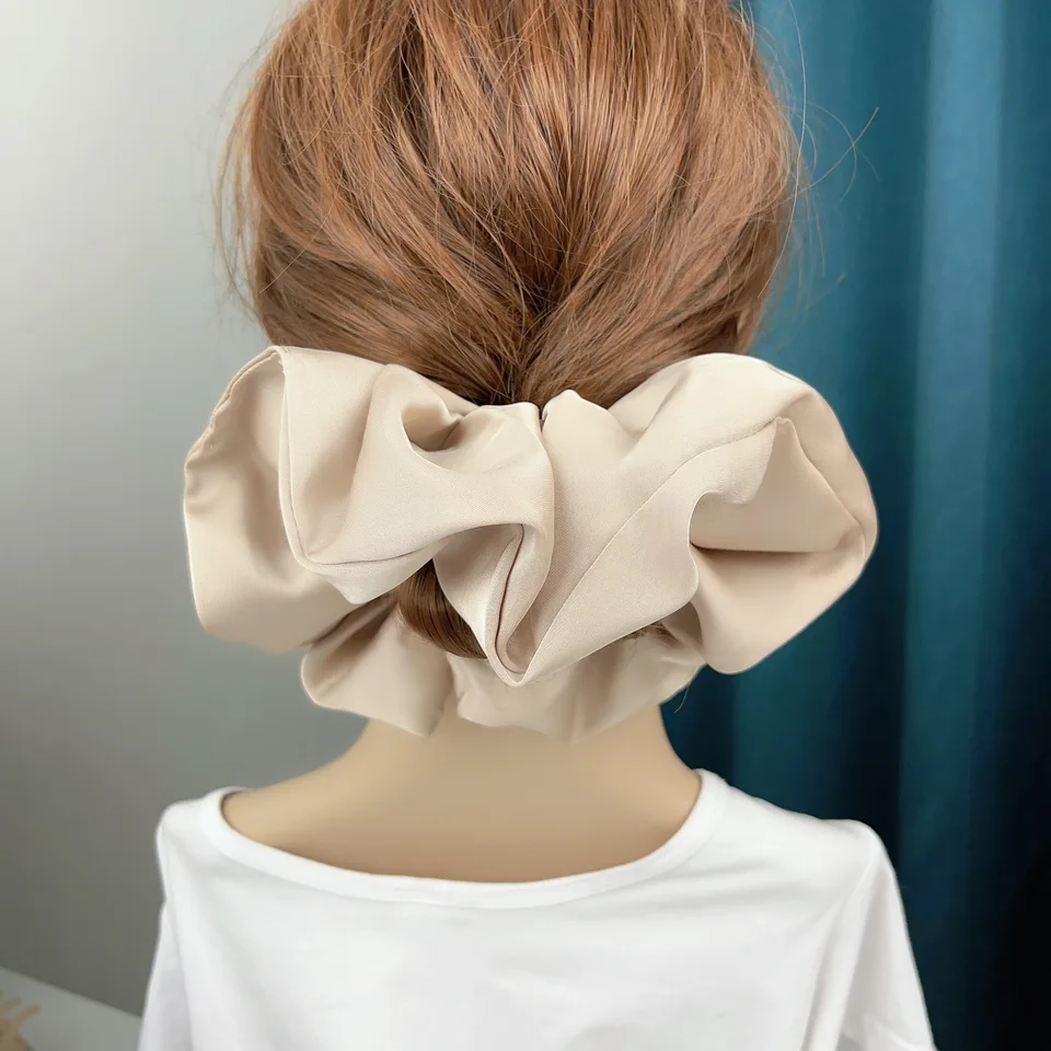 Nadmerné masívne hodvábne scrunchies elastické vlasové kapely Ženy Dievčatá Veľký saténový cytail Vlasy Vlasy Gumové pásy Vlasové doplnky Móda