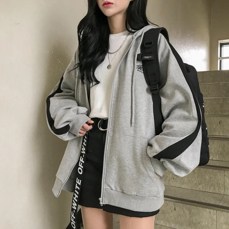 Nadmerné mikiny Ženy Príležitostné voľné mikiny s dlhým rukávom Loatériky Žena Harajuku Street Priateľ štýl mikina fleece oblečenie
