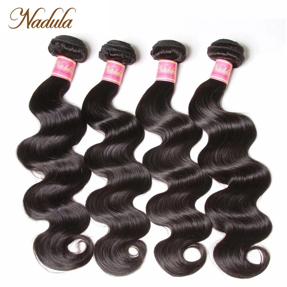 Nadula vlasy 4 zväzky peruánske vlasy Body Wave 100% ľudské vlasy Tlákajú 8-30 palcov prírodné farby Remy predlžovanie vlasov