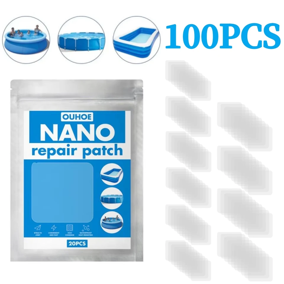 Nafukovacia opravárenská súprava nepremokavá samonosná opravárenská náplasť pre vodné rohož kúpaliska bazén plavák vzduchové lôžko nano opravy lepidla vankúšiky