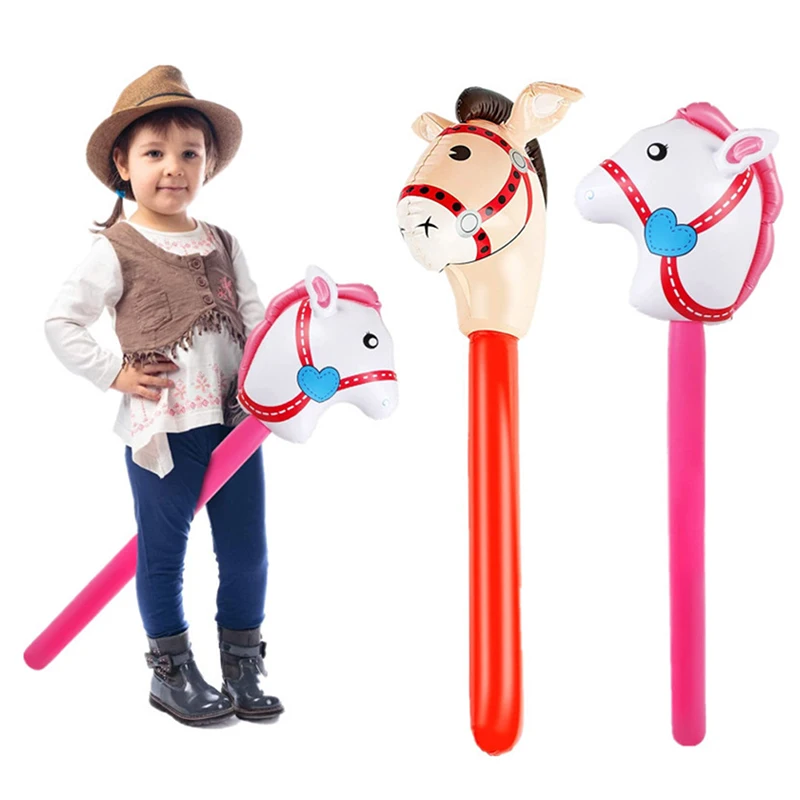 Nafukovacia palica Hlava nafukovacie nafukovacie poníky Balón Cowboy Cowgirl Farm Animed Temed Narodeninová oslava dekorácie