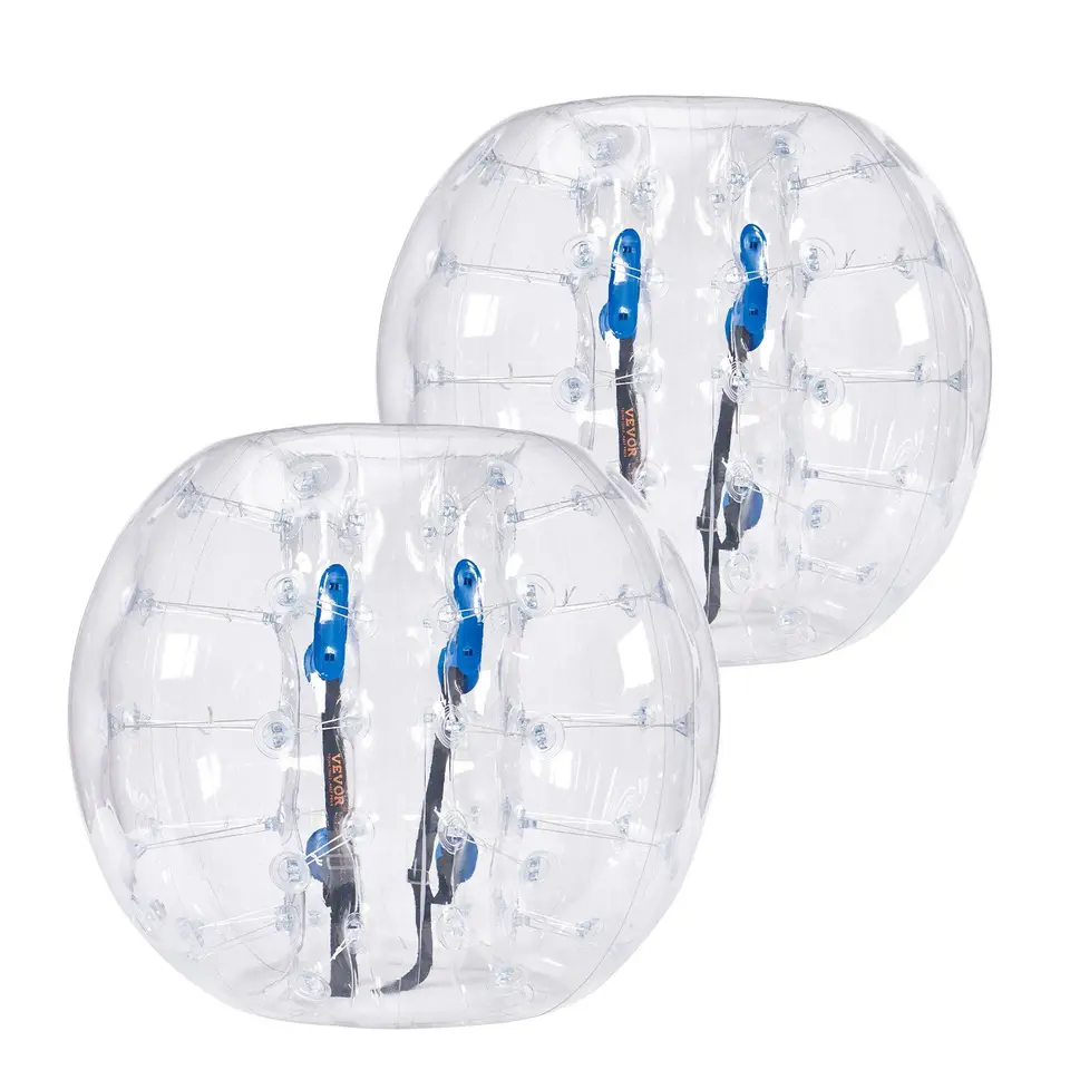 Nafukovacie nárazníkové gule 2-balenie, 4 stôp/1,2 m telové zorbové gule pre dospievajúcich a dospelých, 0,8 mm hrubé PVC ľudský škrečok Bubble Bubliny pre o