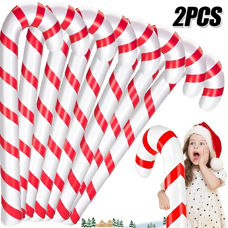 Nafukovacie vianočné cukrovinky Canes Santa Claus Walking Stick Balóny Vianoce stromové ozdoby Party dekorácie detské hračky Photo Prop