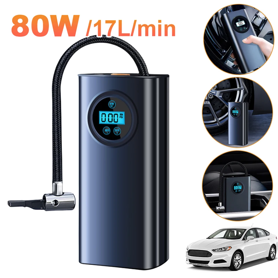 Nafúknuteľný nafúknuteľný rýchly nafúknutím automobilovej pneumatiky LCD Displej LCD s digitálnym tlakom