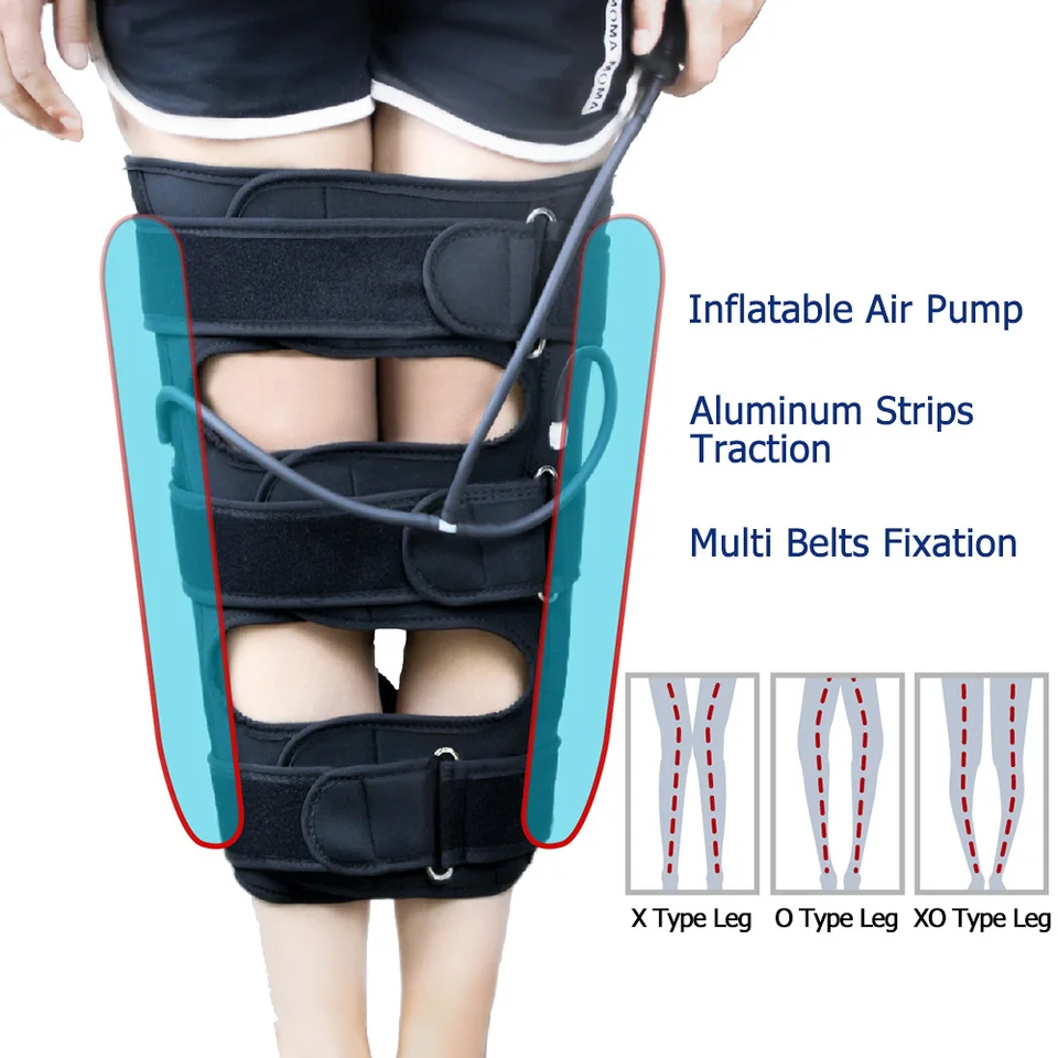 Nafúknutý tlak vzduchu Tlak Air Belt Belt x/o korektor koleno Valgum nastaviteľné odnímateľné obväzové popruhy pre dospelého dieťaťa