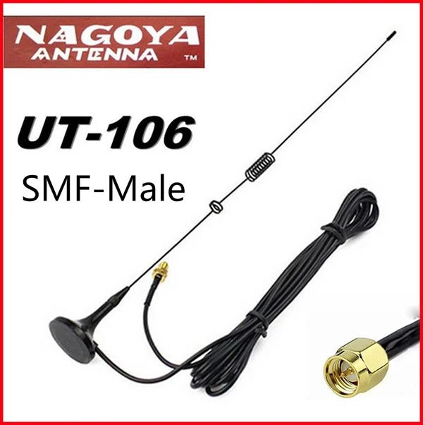 Nagoya UT-106UV Car Antenna Dual Band VHF UHF Two Way Radio Walkie Talkie samec SMA-M anténa pre Wouxun Tyt Vertex Yaesu VX-6R