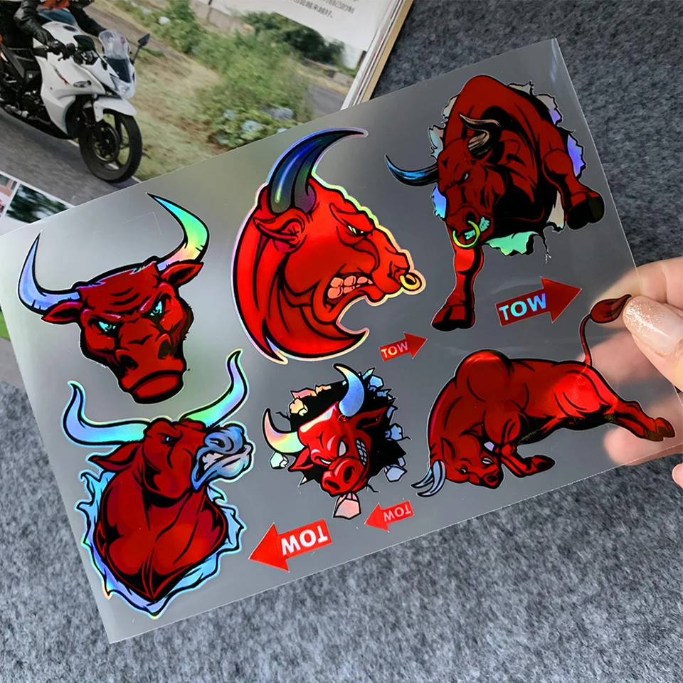 Nahnevané býčie nálepky Motocykel reflexný vodotesný dekor Moto prilby k telu Doplnky pre voge kawasaki cfmoto yamaha