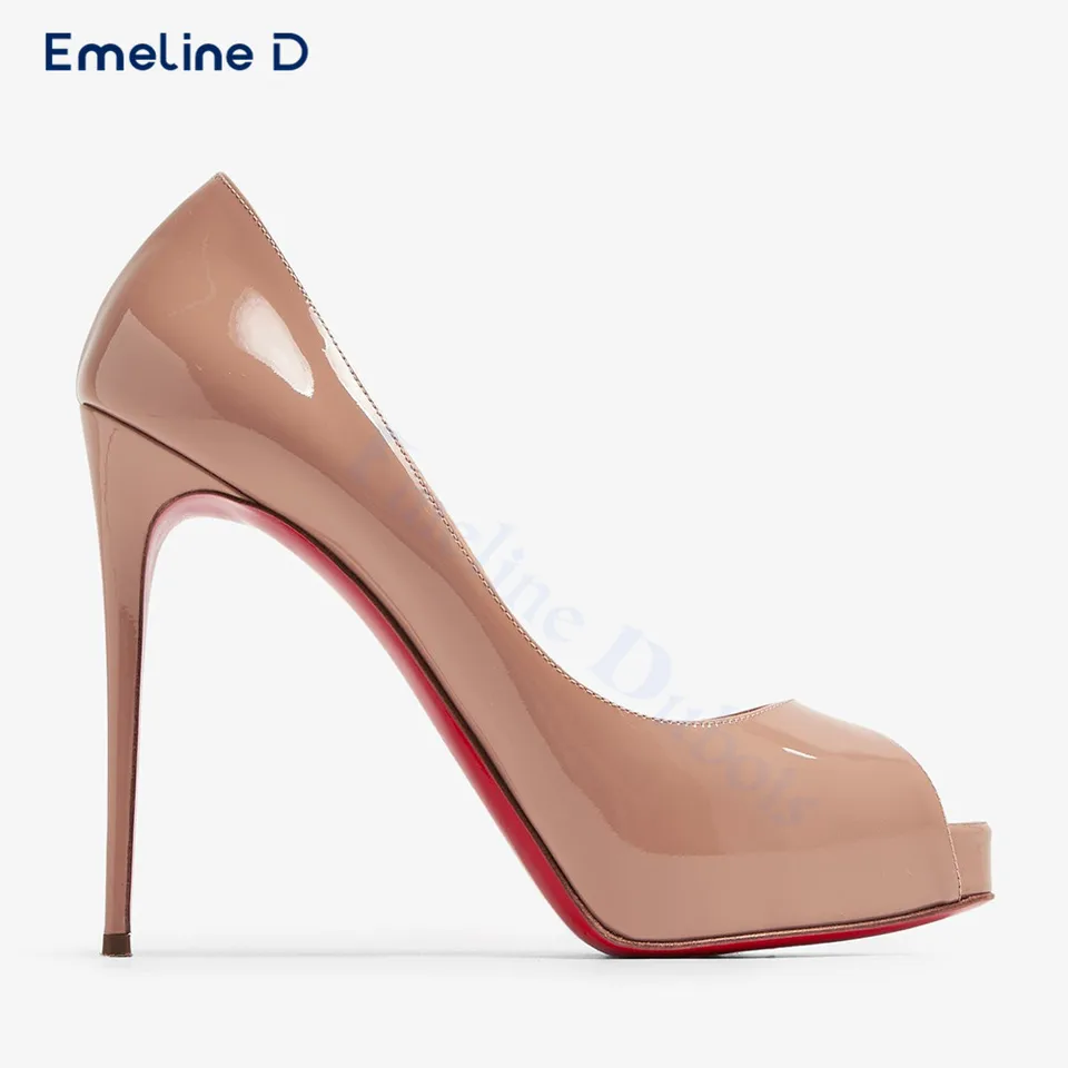 Nahé otvorené prsty rybie ústa vysoké podpätky okrúhle hlava kĺbové pull-on Jednoduché pumpy solídne pumpy sexy módne dámske topánky