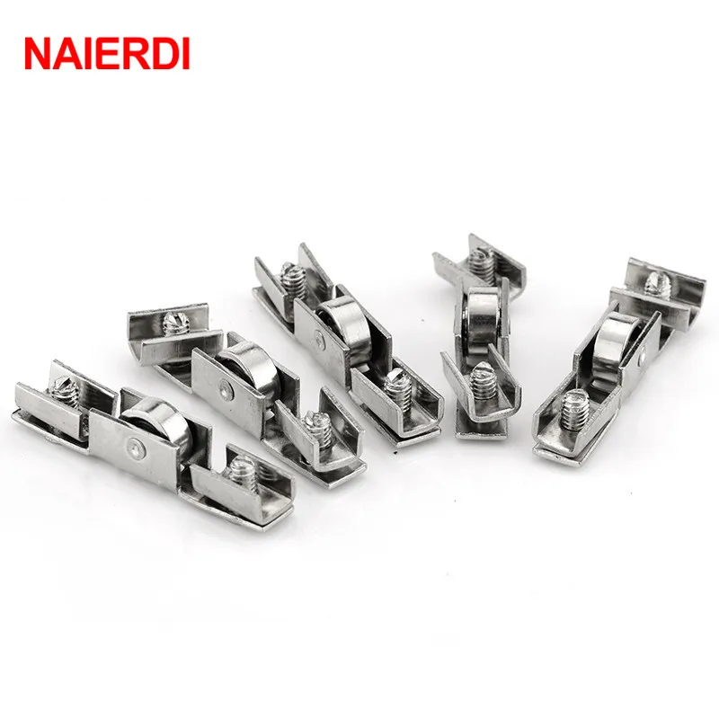 Naierdi 10ks NED-7220 sklenené posuvné dvere valček H Tvar Priemer kolies 10 mm posuvné kĺzavé dvere koleso pre nábytok hardware