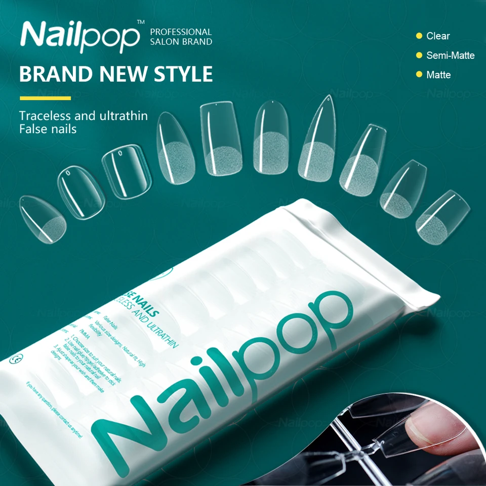Nailpop 120ks False nechty Akrylový lis na nechty na klince Rakva