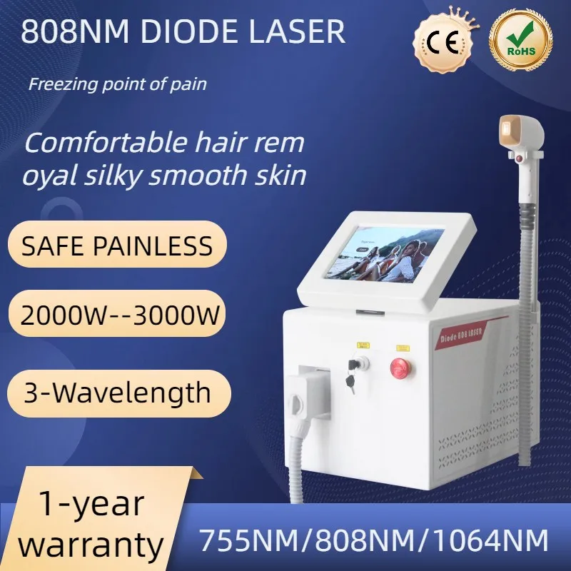 Najlepšie predávať permanentný depilačný stroj Odstráňte vlasový laser 808nm Diódový laserový stroj na odstraňovanie chĺpkov 755 808 1064 Demontáž na chĺpky laser