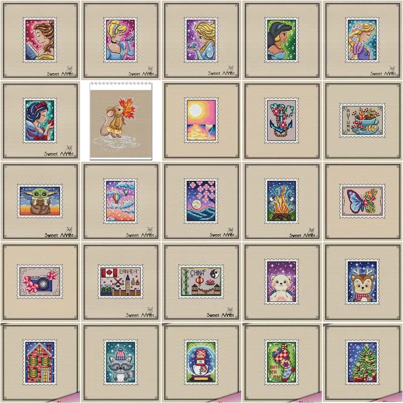 Najlepší predaj počítal s krížovými stehmi vianočný snehový snehový muž darčekové ozdoby -vianočné domy Stamps