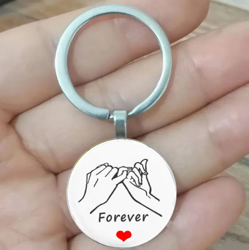 Najlepší priateľ Pinky sľub Keychain Pinky prisahanie Klávesnice Dvaja tajní priatelia BFF Forever Keychain