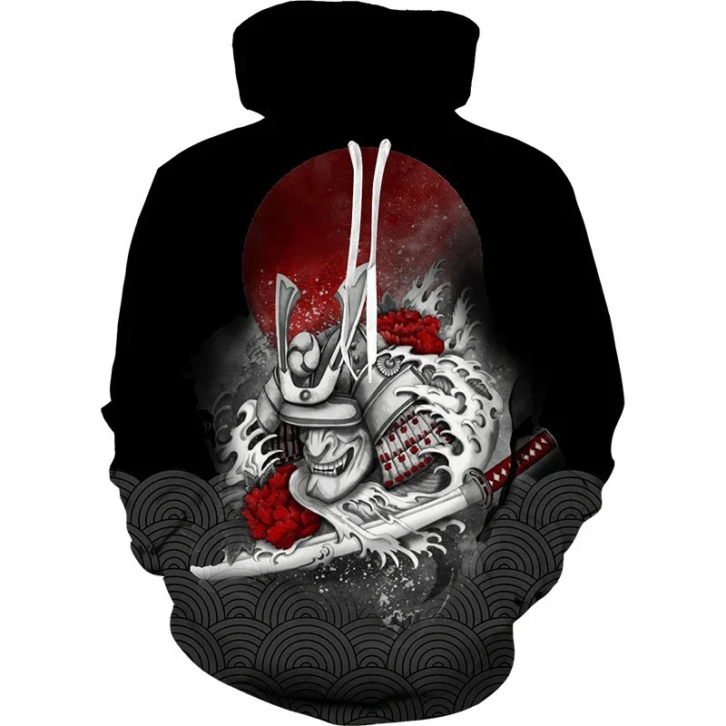 Najnovšia 3D mikina Hot Anime Sportswear Samurai Japonci a dámska módna mikina Čierna štvorročná sezóna pánske oblečenie