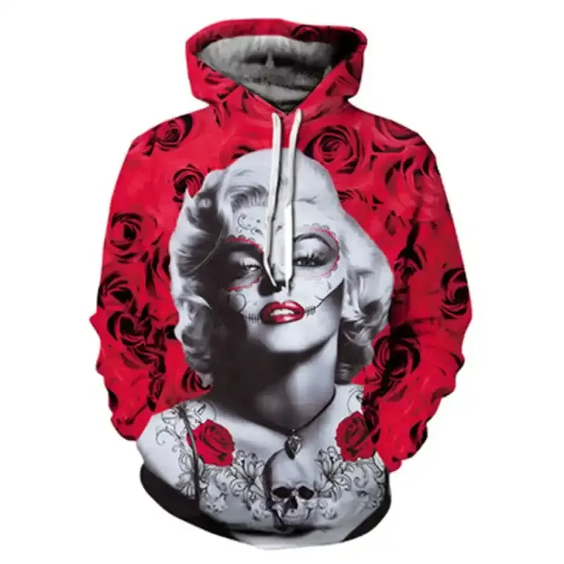 Najnovšia módna mikina sexy bohyňa Marilyn Monroe pre mužov a ženy v roku 2021 3D tlačená mikina módne odevy