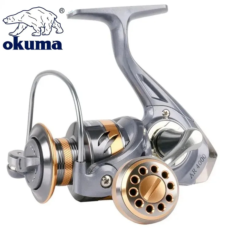 Najnovšia Okuma AR2000-7000 Rybárska navijak kovová guľôčková priľnavosť Spinning navijak 5.2: 1 kovový kotúčový pohár 12 kg maximálny ťah