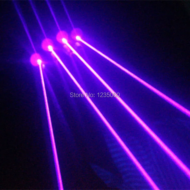 Najnovšie chladné disco fialové fialové laserové rukavice Light 200 MW 405nm 1 x 18650 Čierna pre DJ Club Party Stage Show Pravá ruka Glover