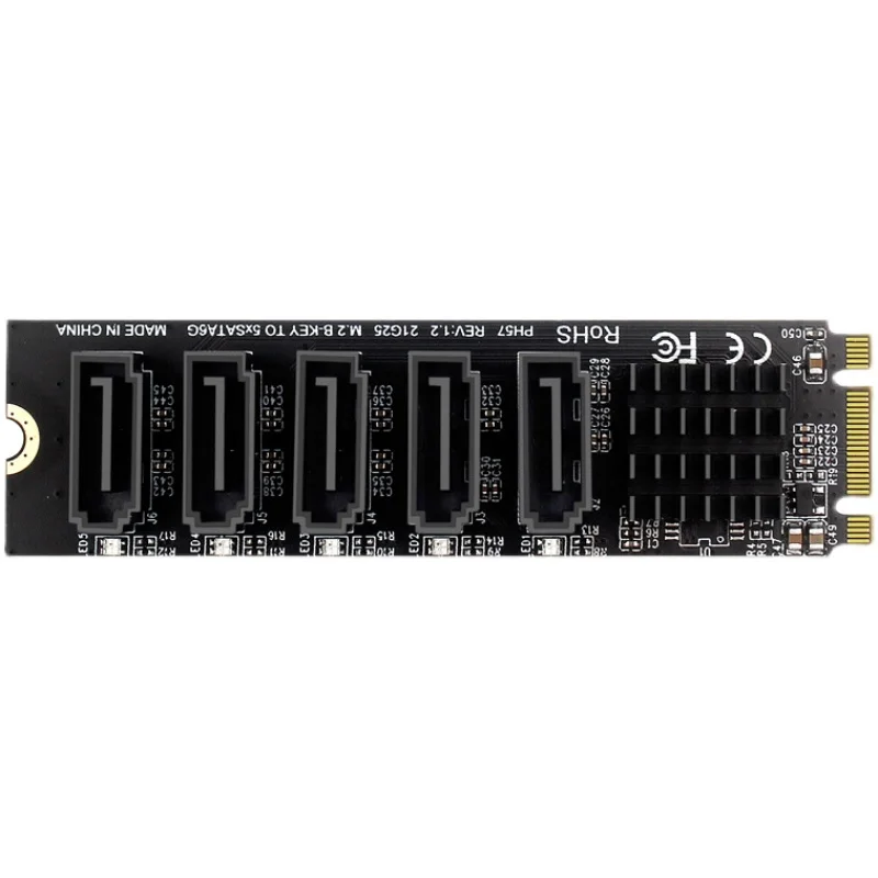 Najnovšie M.2 NGFF B-KEY SATA na SATA 3 5 Expanzná karta Port 6 GBPS KARTA JMB575 SPOLOČNOSŤ SSD a HDD