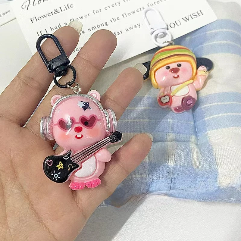 Najnovšie veľké živice loopy rocková hudba bobor keychain študent batoh prívesku detské hračky narodeniny darček roztomilé malé zvieratá.